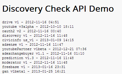 Discovery Check API Demo
