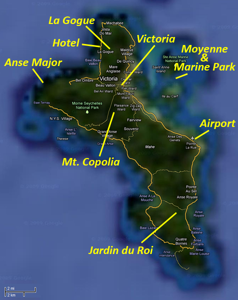 Karte von Mahé